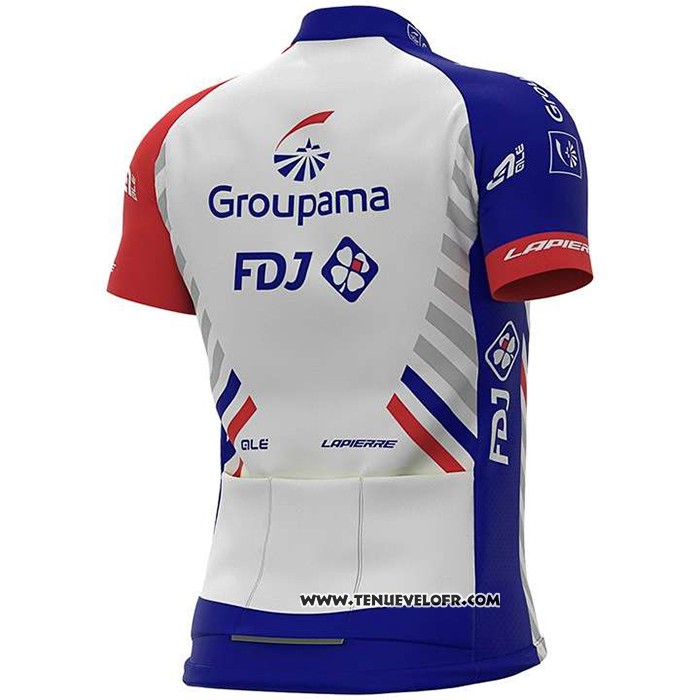 2020 Maillot Ciclismo Groupama-fdj Rouge Bleu Manches Courtes et Cuissard